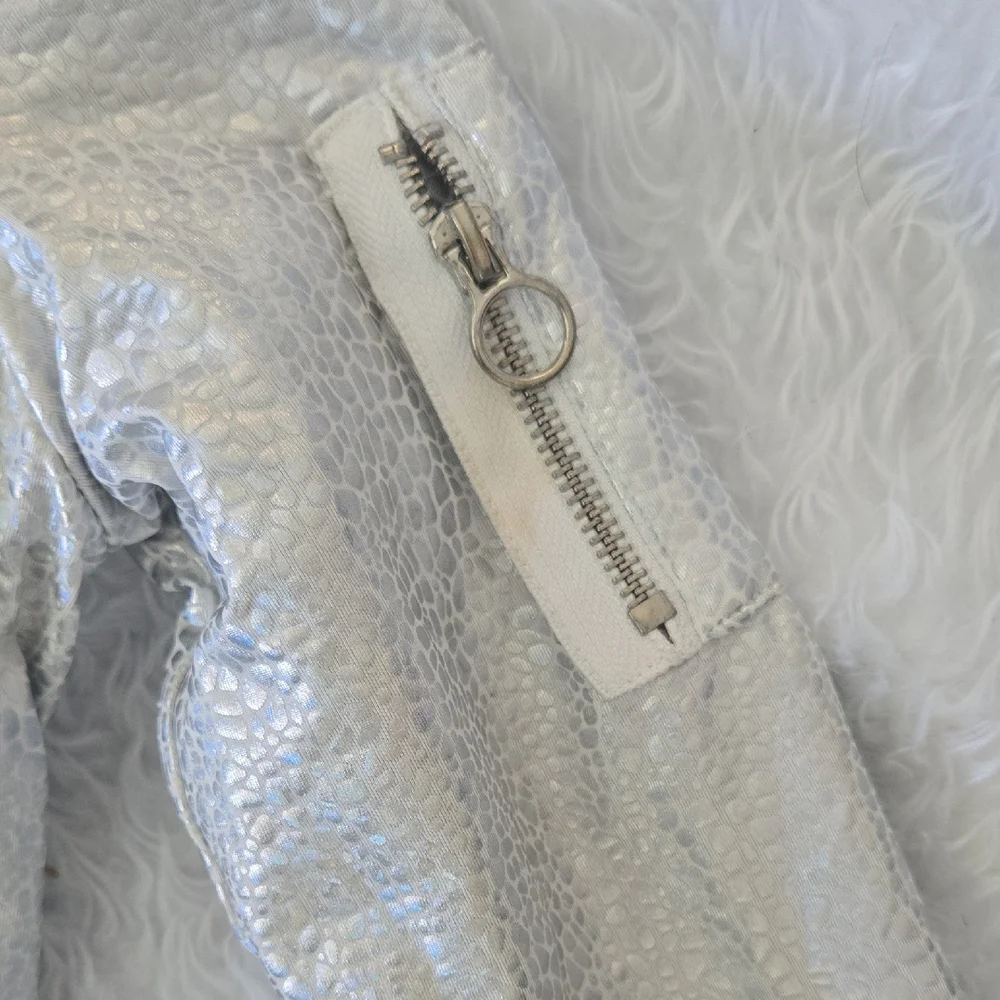 365 Kids Silver Bomber Jacket –‎ Size 7 Perfect for PRIDE, dress-up, or Watever